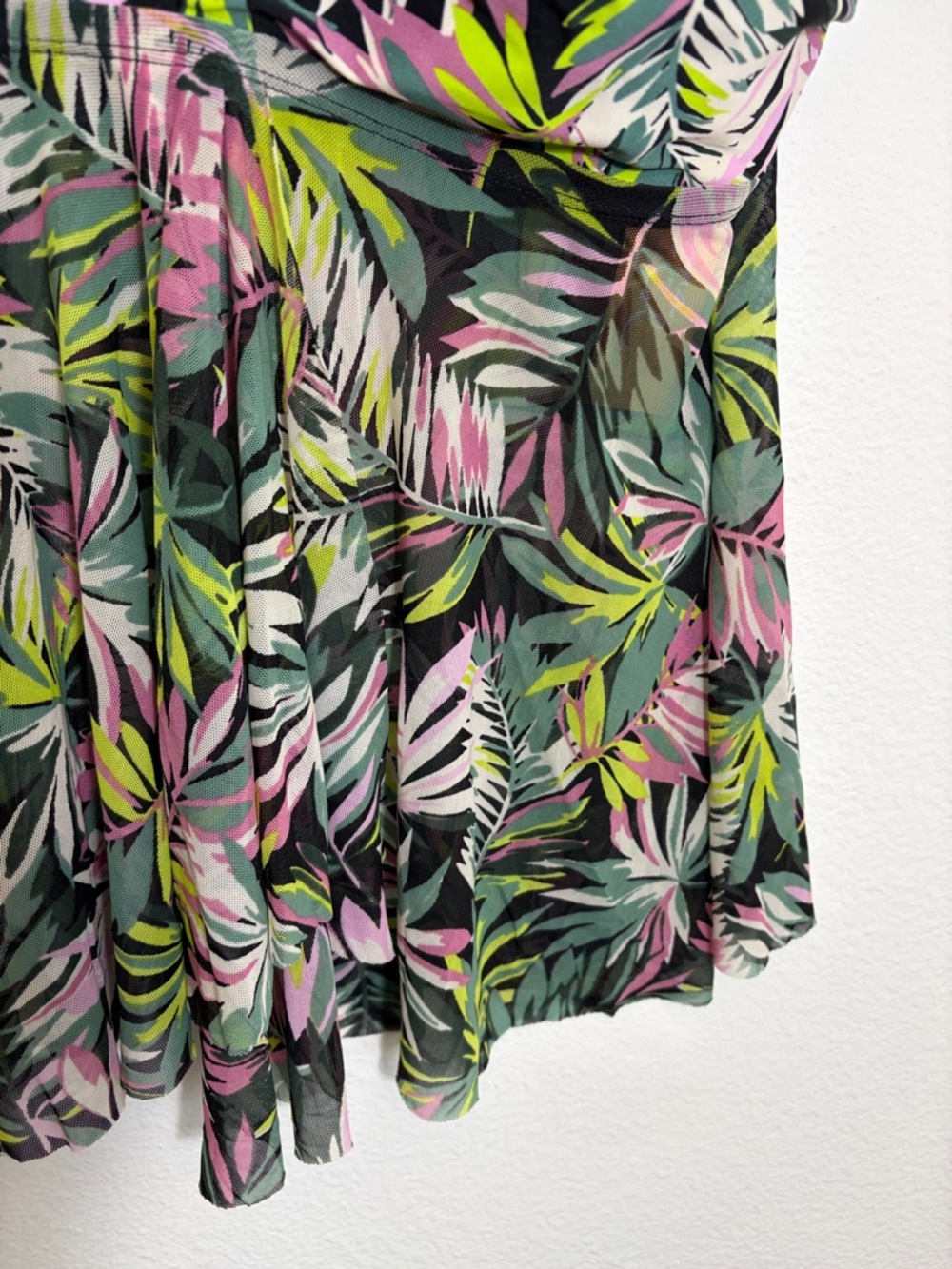 NWT Kona Sol Tropical Leaf Print Plus Size Swim Tankini Top - Picture 5 of 13